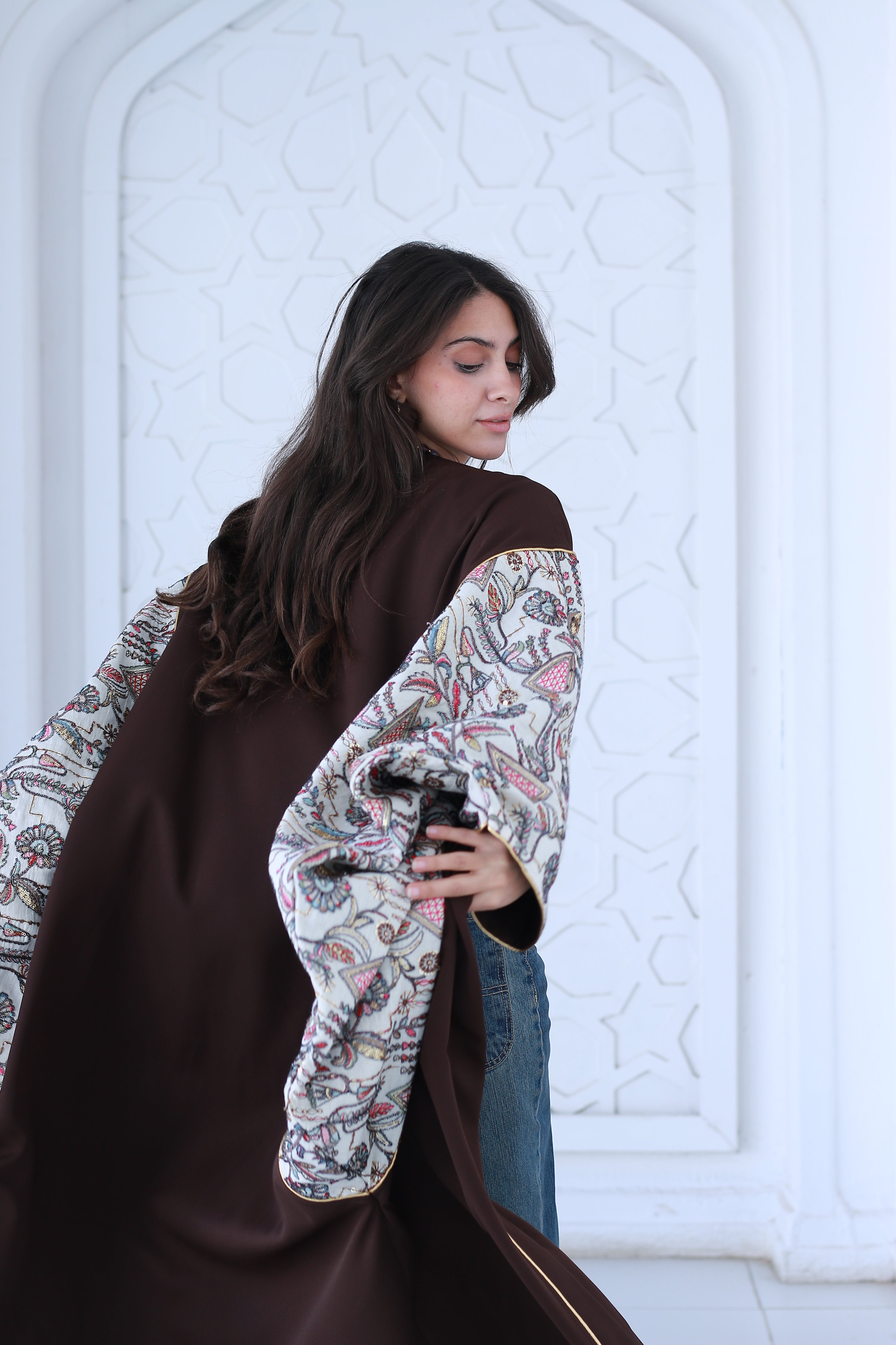 Chocolate Brown Embroidered Kaftan🌙✨