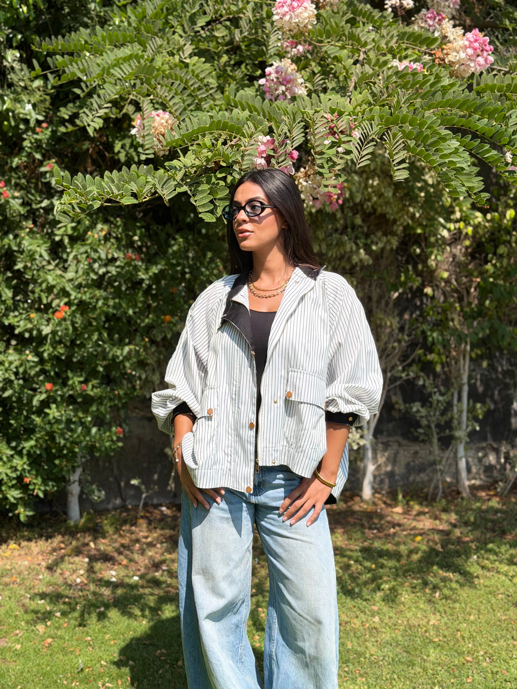 Stripped Bomber Overshirt