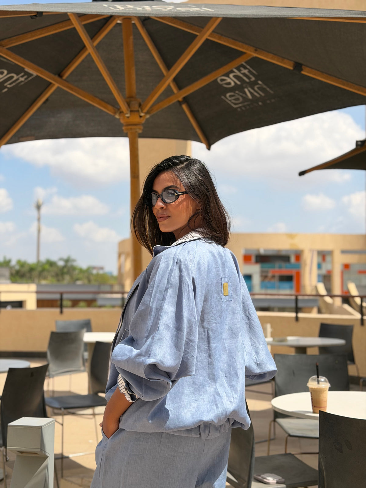 Baby Blue Hooded Jacket