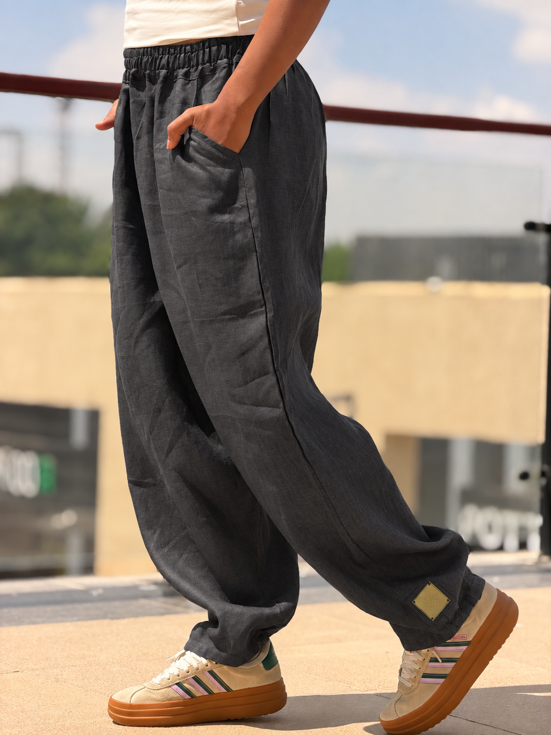 Mila linen pants ( Grey)