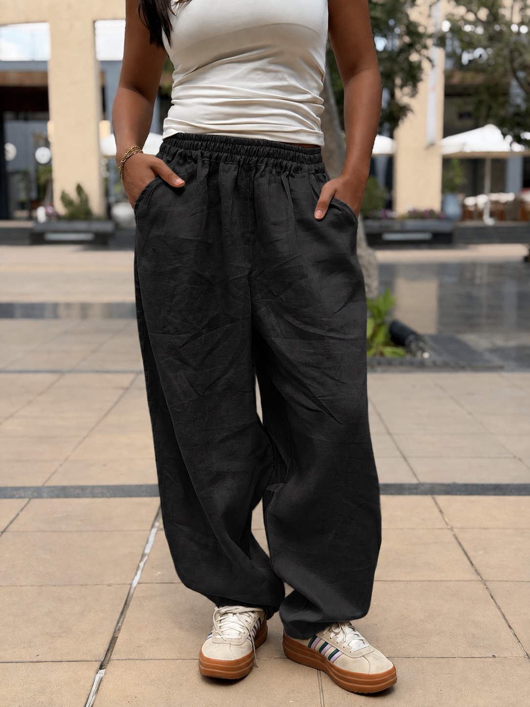 Mila linen pants ( Black)