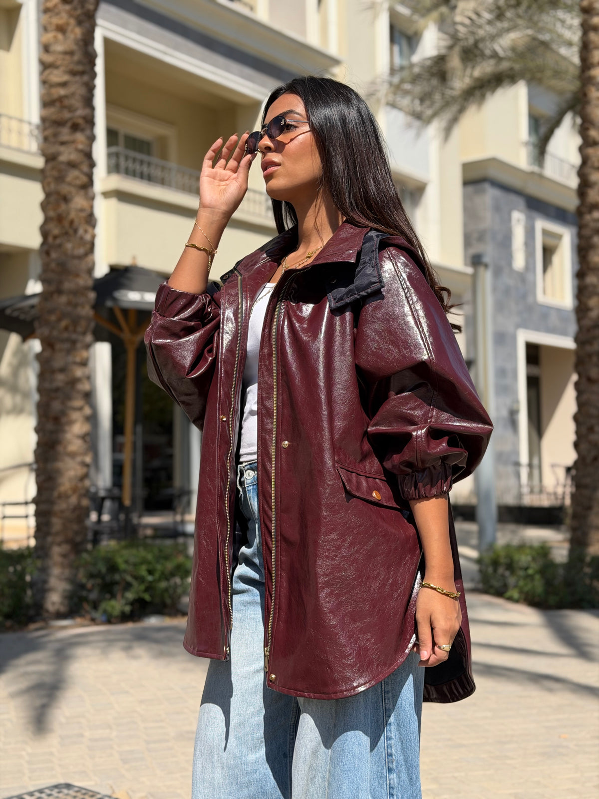 Oxblood Hooded Jacket