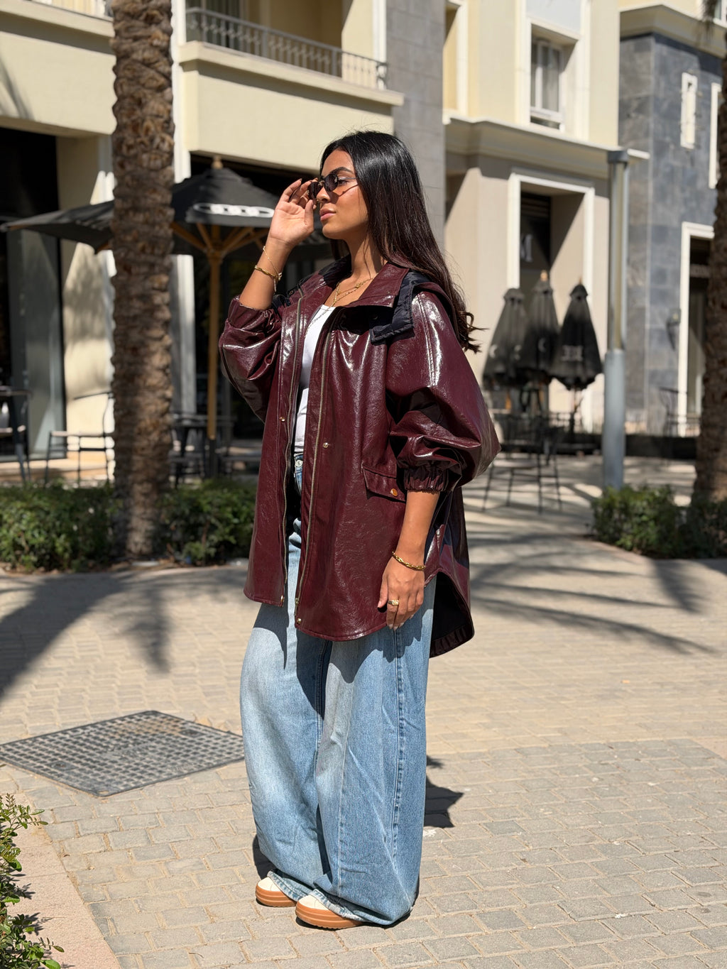 Oxblood Hooded Jacket
