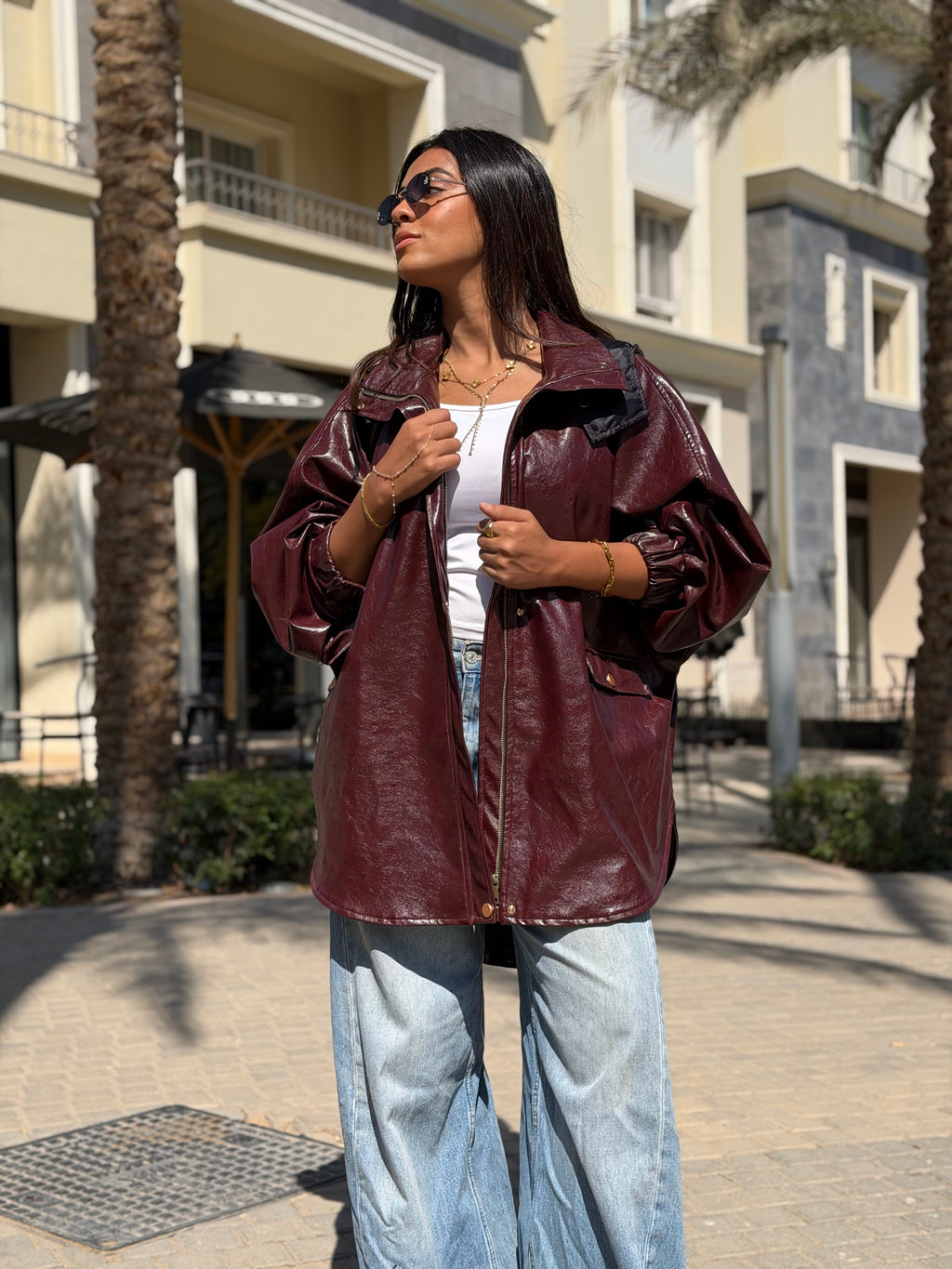 Oxblood Hooded Jacket