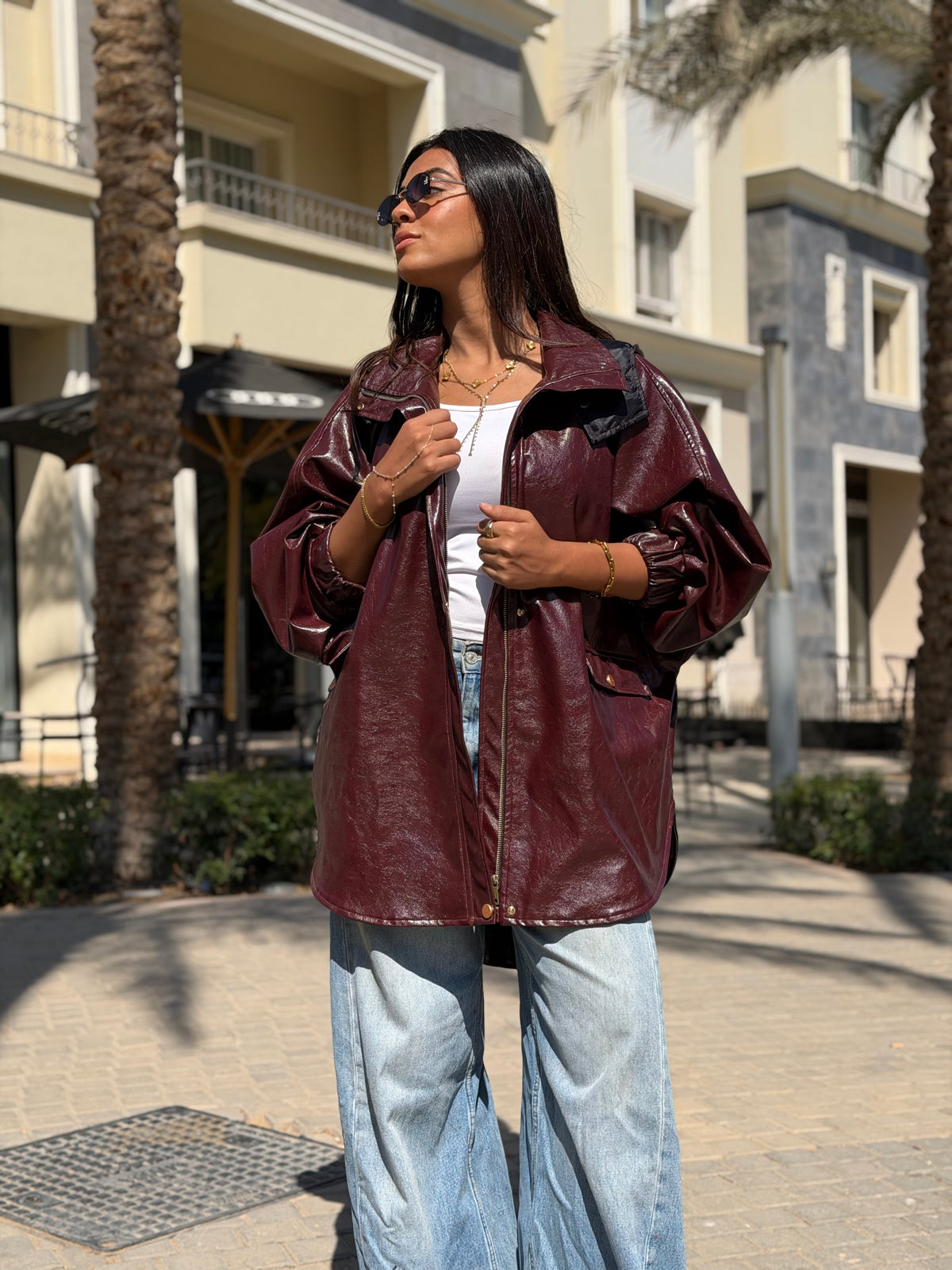 Oxblood Hooded Jacket