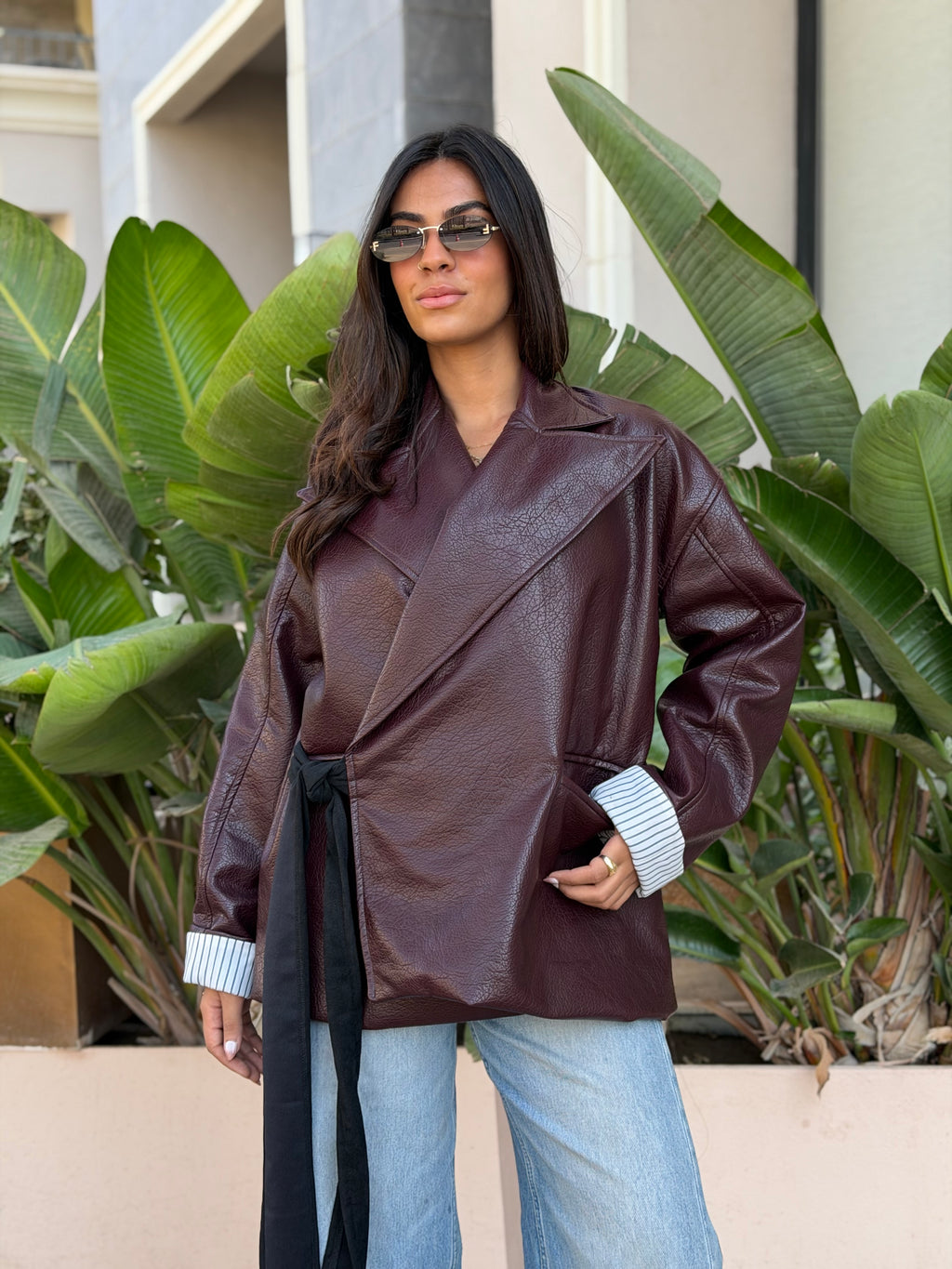 Icon Wrap Blazer ( Burgundy)