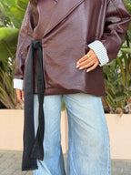 Icon Wrap Blazer ( Burgundy)