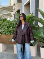 Icon Wrap Blazer ( Burgundy)