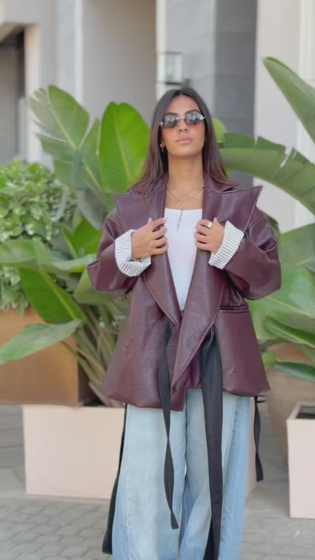 Icon Wrap Blazer ( Burgundy)